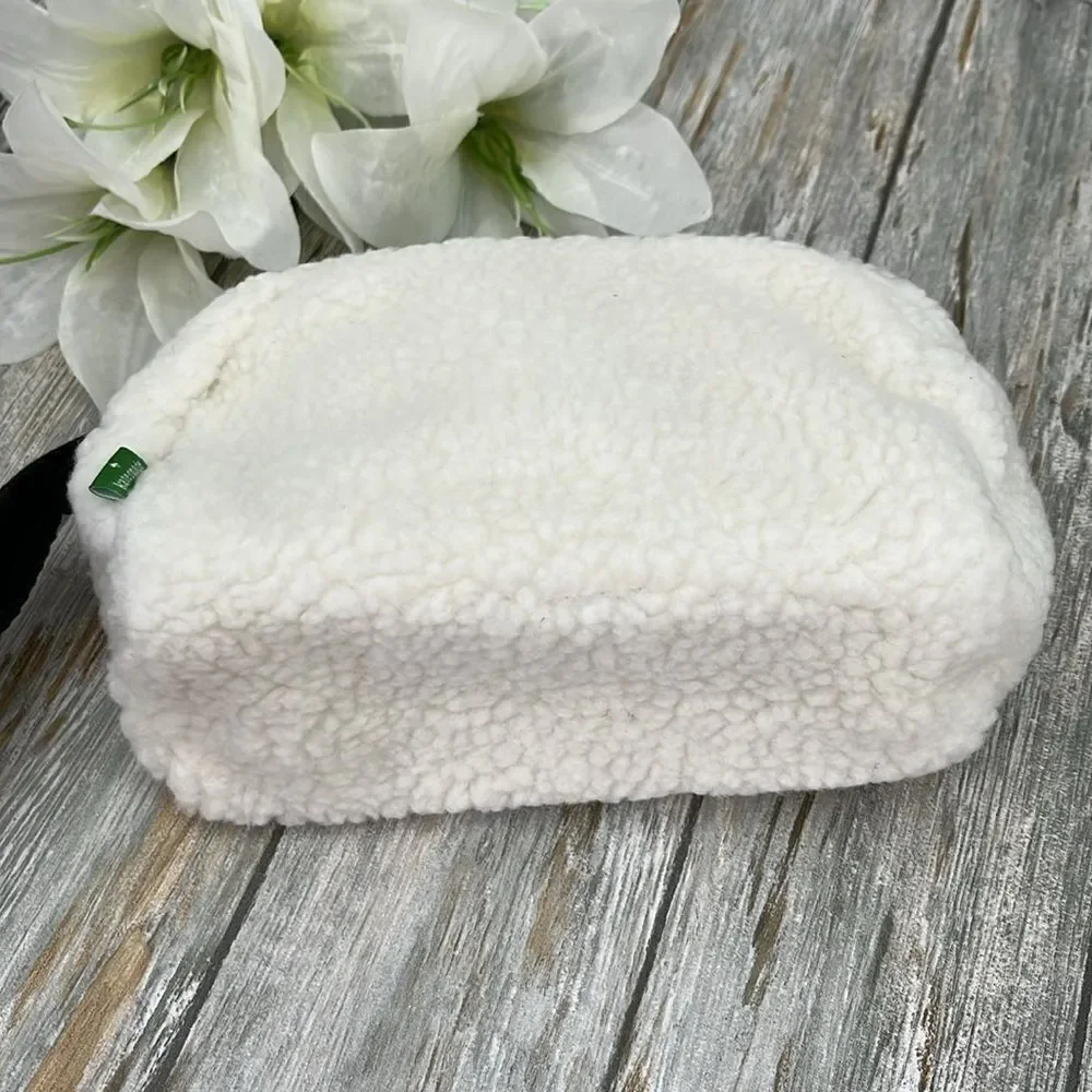 Kate Spade Sherpa Cosmetic Makeup Pouch Travel Bag Purse